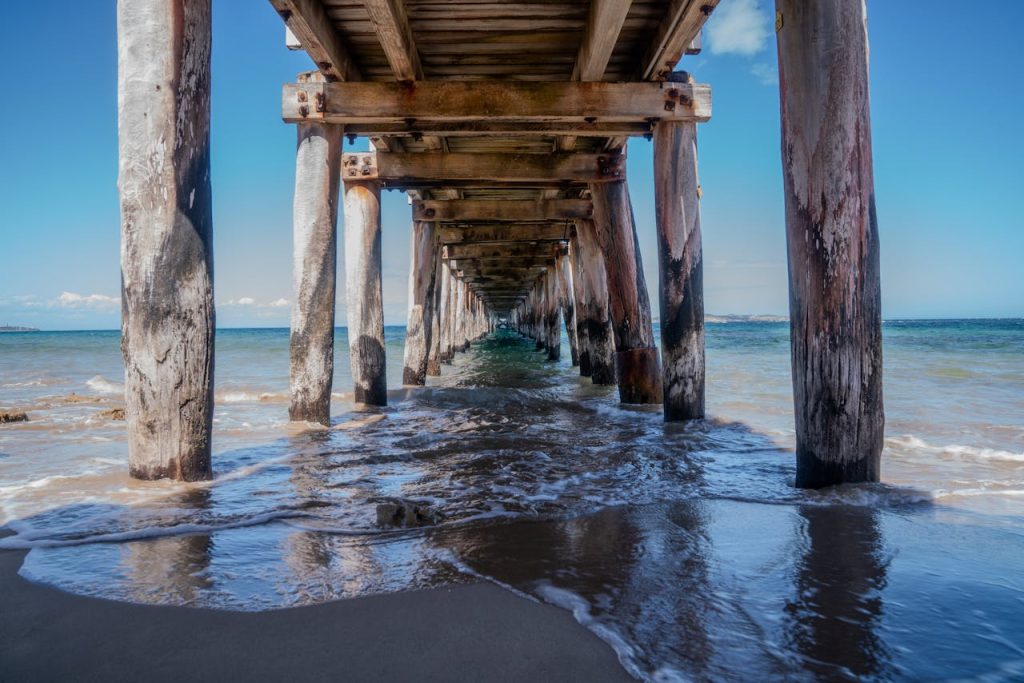 Under the pier at the beach