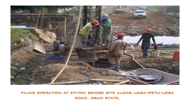 Home piling operation at eti oni bridge site